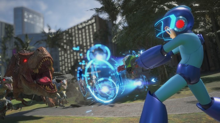 Mega Man joue du Mega Buster dans Exoprimal